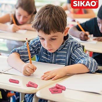 Pink Erasers Sikao 12 Pack Pencil Erasers for Kids, Large Pink Erasers Sikao 12 Pack Pencil Erasers for Kids, Large