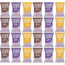 MadeGood Granola Minis Variety Pack 24 Pack Snack Bags Chocolate Chip, Strawberry & Chocolate Banana Allergy Friendly, Gluten Free Mini Granola Bites