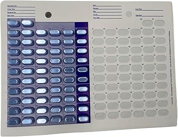 12 Pack of Disposable 62 Days Two Month Cold Seal Medication Blister Cards, One Piece Blister Pack for Pill, Medicine and Vitamins