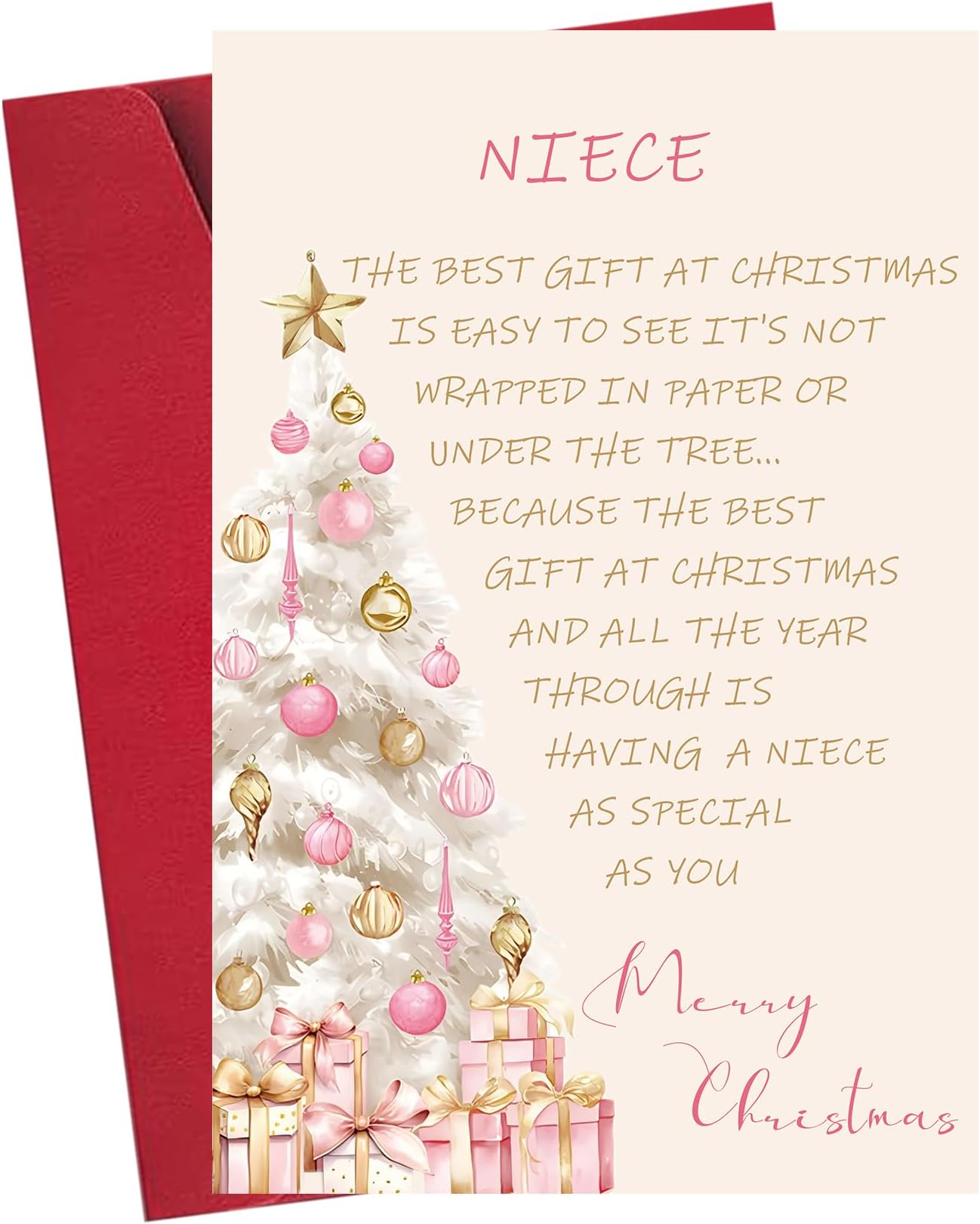 Amazon.com : FSSDAS Beautiful Merry Christmas Card for Niece with ...