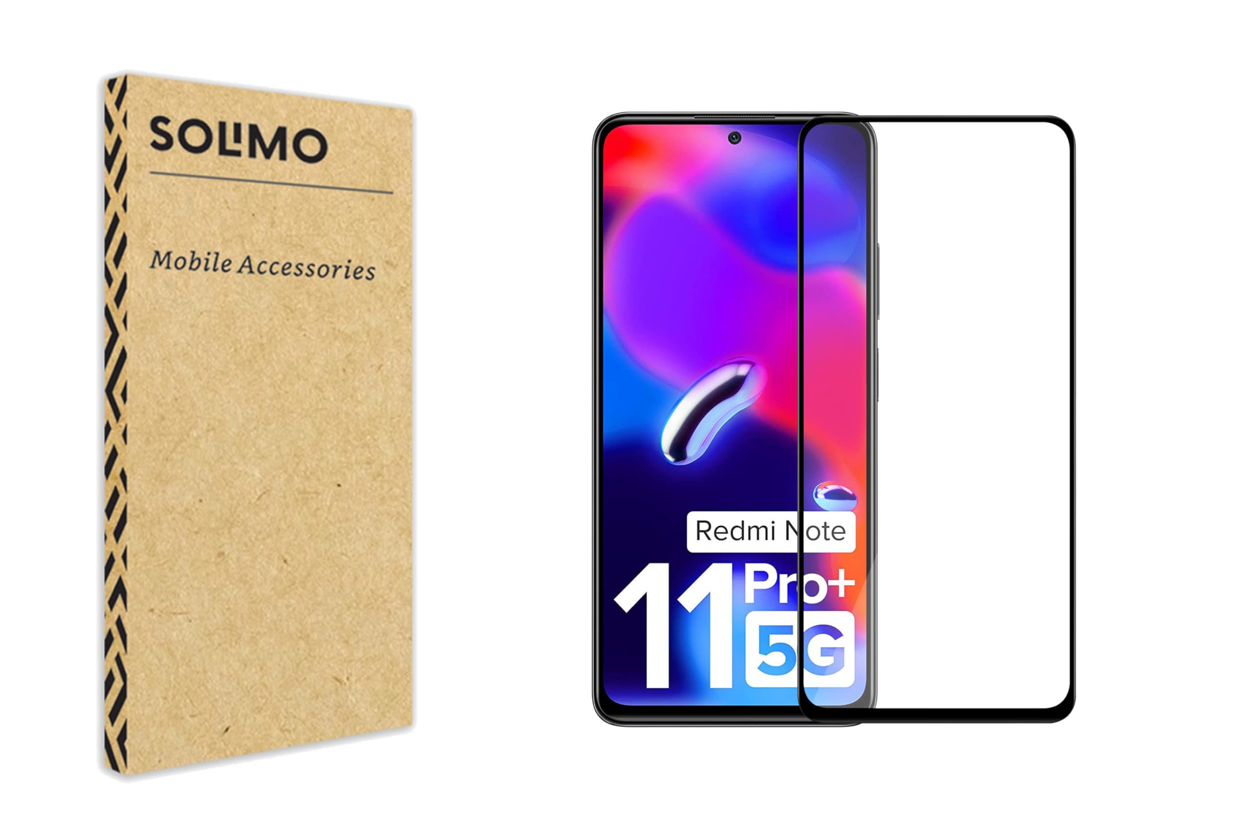 Amazon Brand - Solimo Tempered Glass Screen Protector Compatible with Xiaomi Redmi Note 11 Pro Plus 5G Transparent Protective Film [Clear HD]