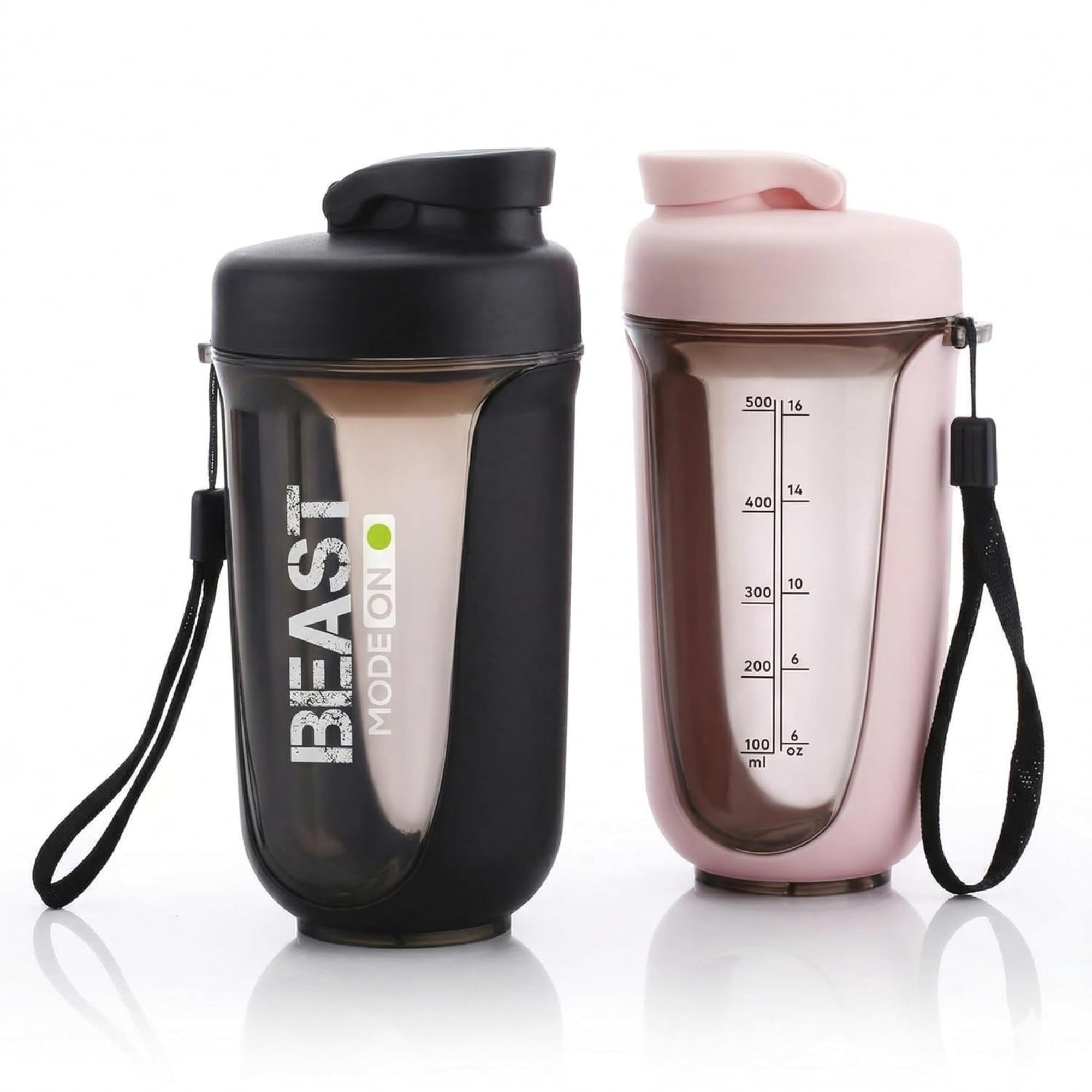 Plastic 500ml Protein Shaker Bottle | Leak-Proof BPA-Free Gym Shaker for Protein Shake & Pre Workout | Gym Bottle, Sipper Water Bottle, Shaker Bottles for Fitness & Workout., Pink-image-20