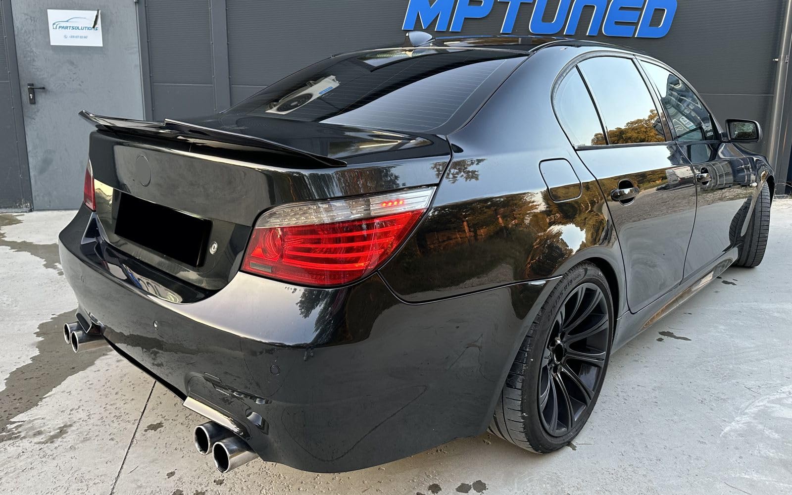 MpTuned Heckspoiler passend für 5er E60 Limousine 2004–2009, Spoiler Lippe Kofferraum PSM, ABS Kunststoff, Schwarz Glänzend, Sport Design, Einfache Installation
