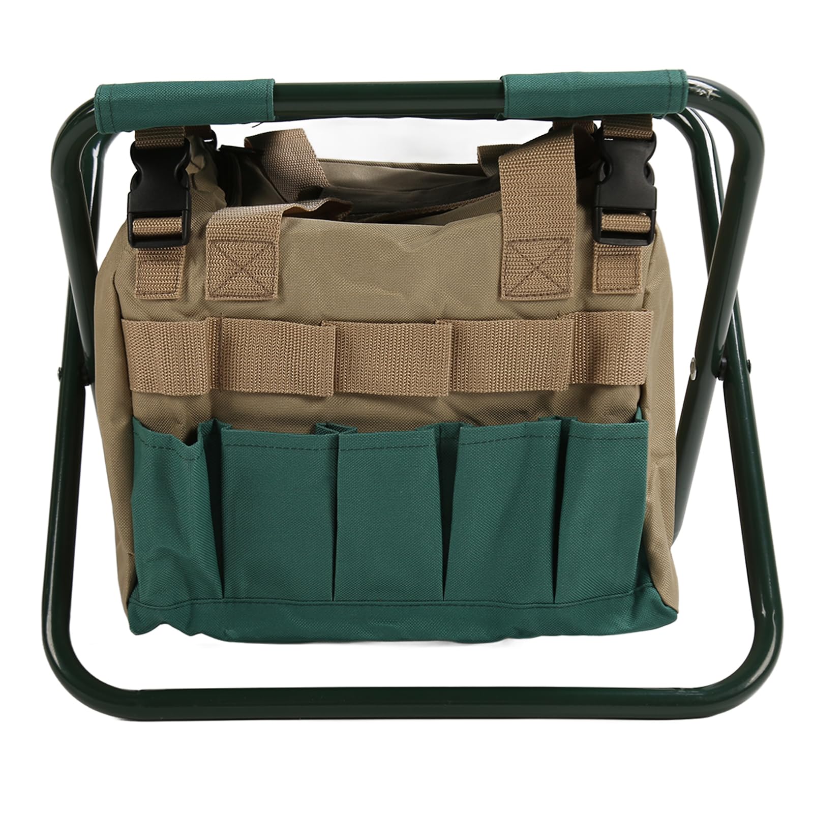 Sgabello zaino pieghevole per uso intensivo, sgabello da giardinaggio con borsa di stoccaggio, sedia da giardino pieghevole in tessuto Oxford 600D per uso all’aperto, sgabello con (Verde)