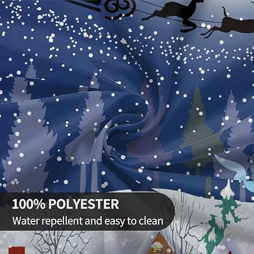 Miniatura 7 de BETGINY Mantel de Navidad Mantel redondo de 60 pulgadas con diseño de muñeco de nieve azul con diseño de muñeco de nieve y árbol de Navidad, Papá