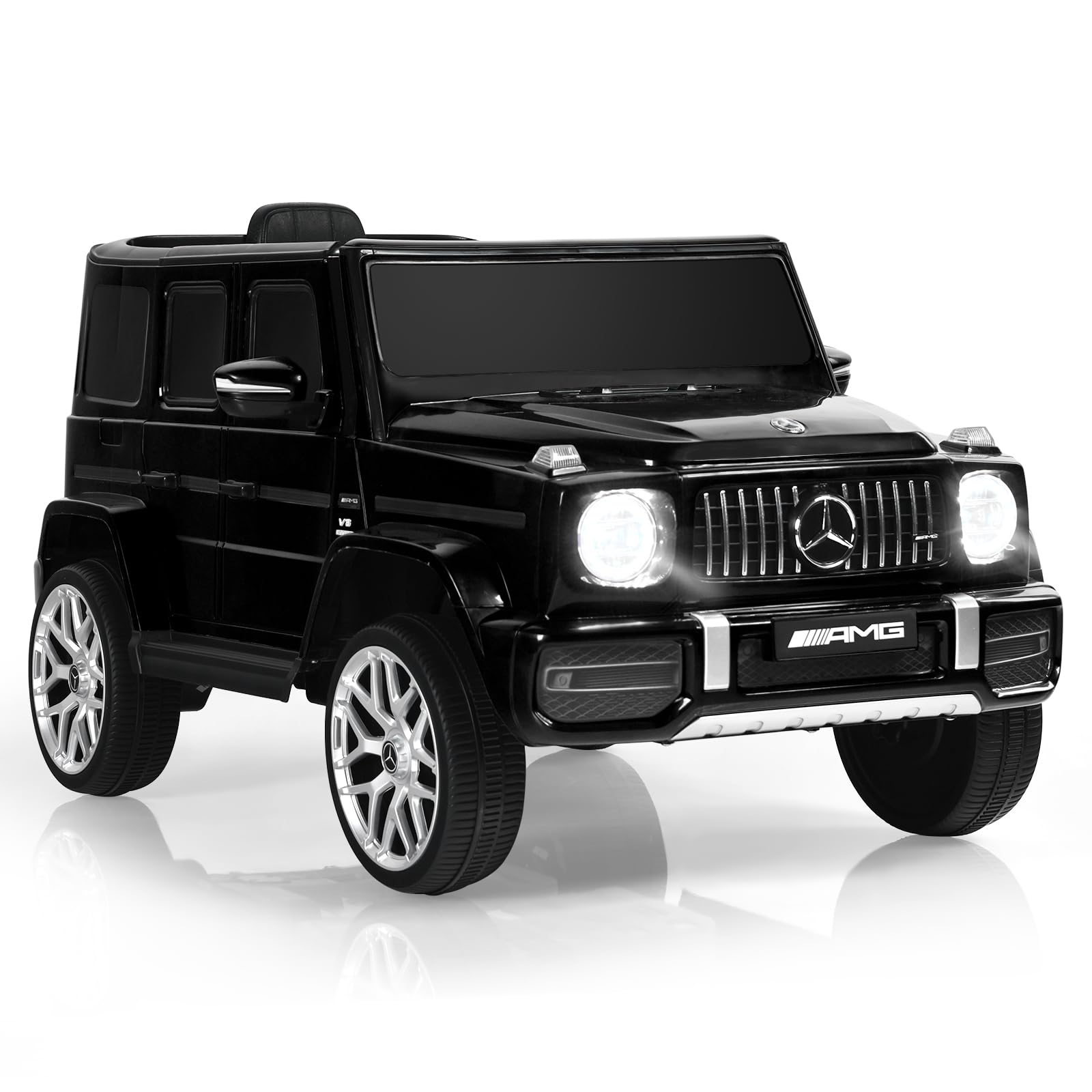 GOPLUS Coche Eléctrico Mercedes Benz G63 de 12 V, con Mando a Distancia de 2,4 G, Luces LED y Faros, 3-5 km/h, para Niños de 3 a 8 Años, hasta 30 kg