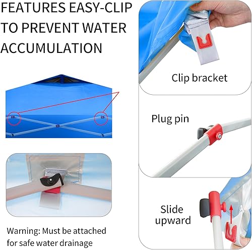 Miniatura 6 de CROWN SHADES Tienda de campaña desplegable con toldo instantáneo comercial de 10 x 10 pulgadas con bloqueo central (10 x 10 con 4 paredes laterales,