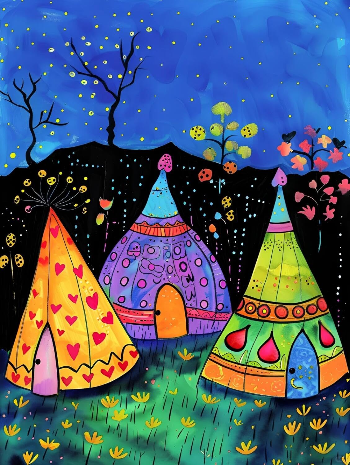 Rqwybcaxn Embroidery Beads Kit Cartoon Tent 40x50cm