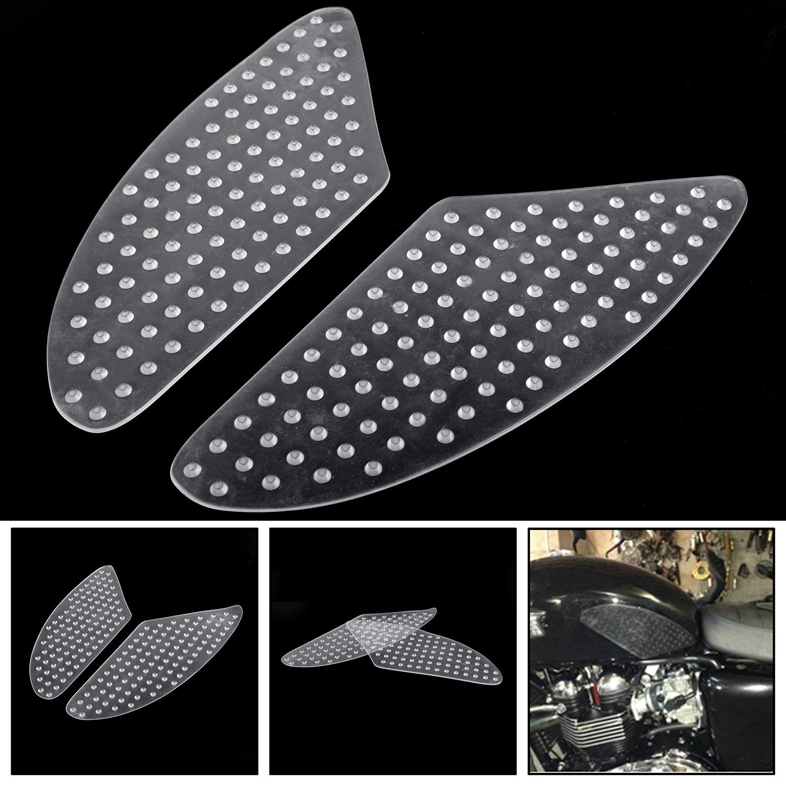 Coussinets Réservoir Antidérapants Universels Moto - Kit Adhésif Caoutchouc