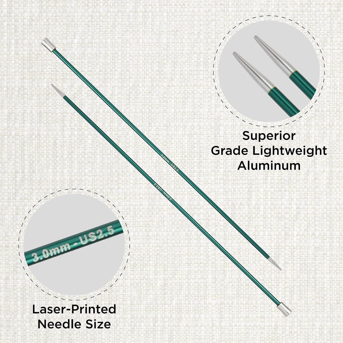 KnitPro Zing Single Pointed Needles 16" (40cm) | US Size 2.5 (3mm)