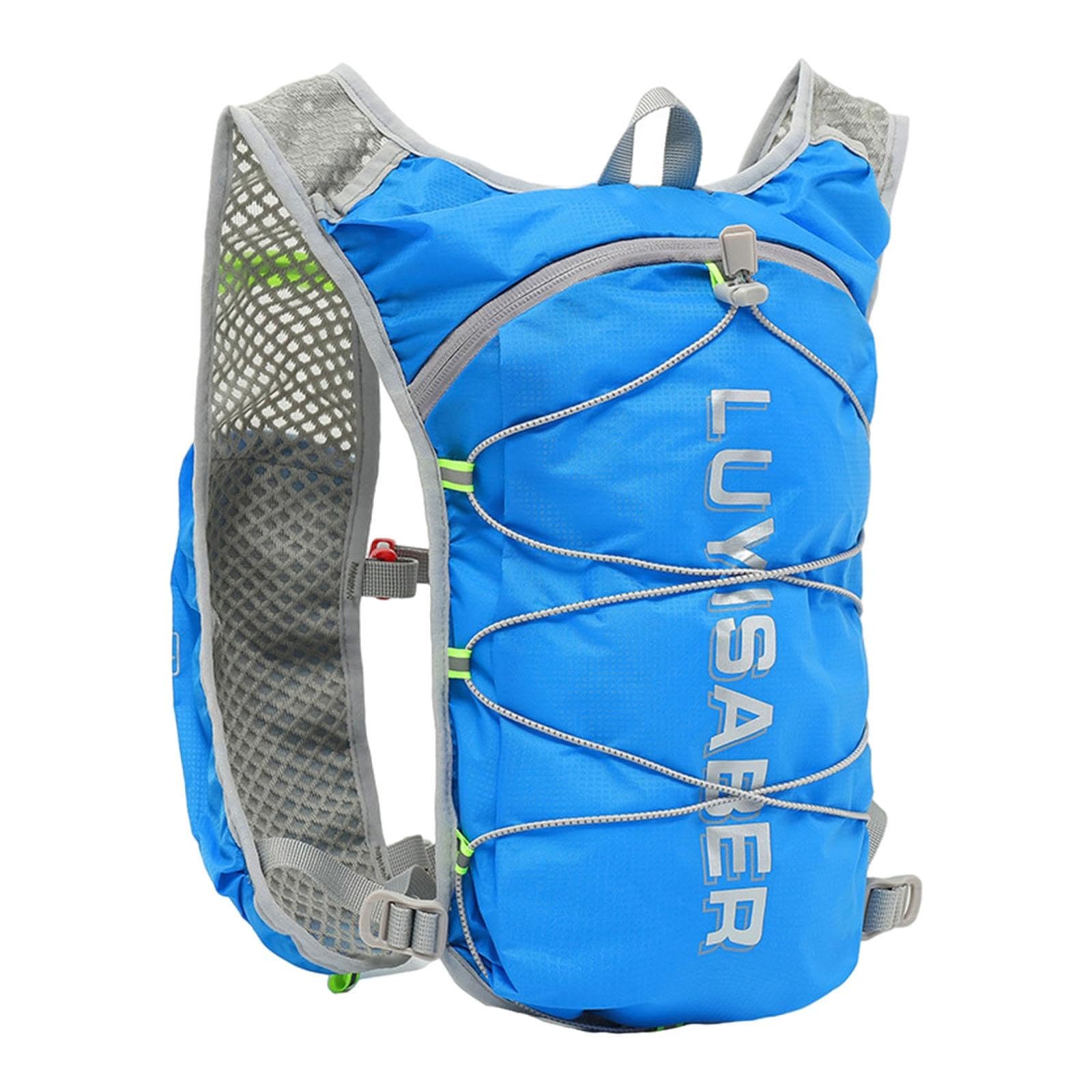 Hydration Pack Runner Rucksack Hydration Backpack for Climbing Riding Hiking Blue | 1 Hydration Pack (Not Included Water Bladder) | Material ~ Nylon | Color ~ Blue-image-29