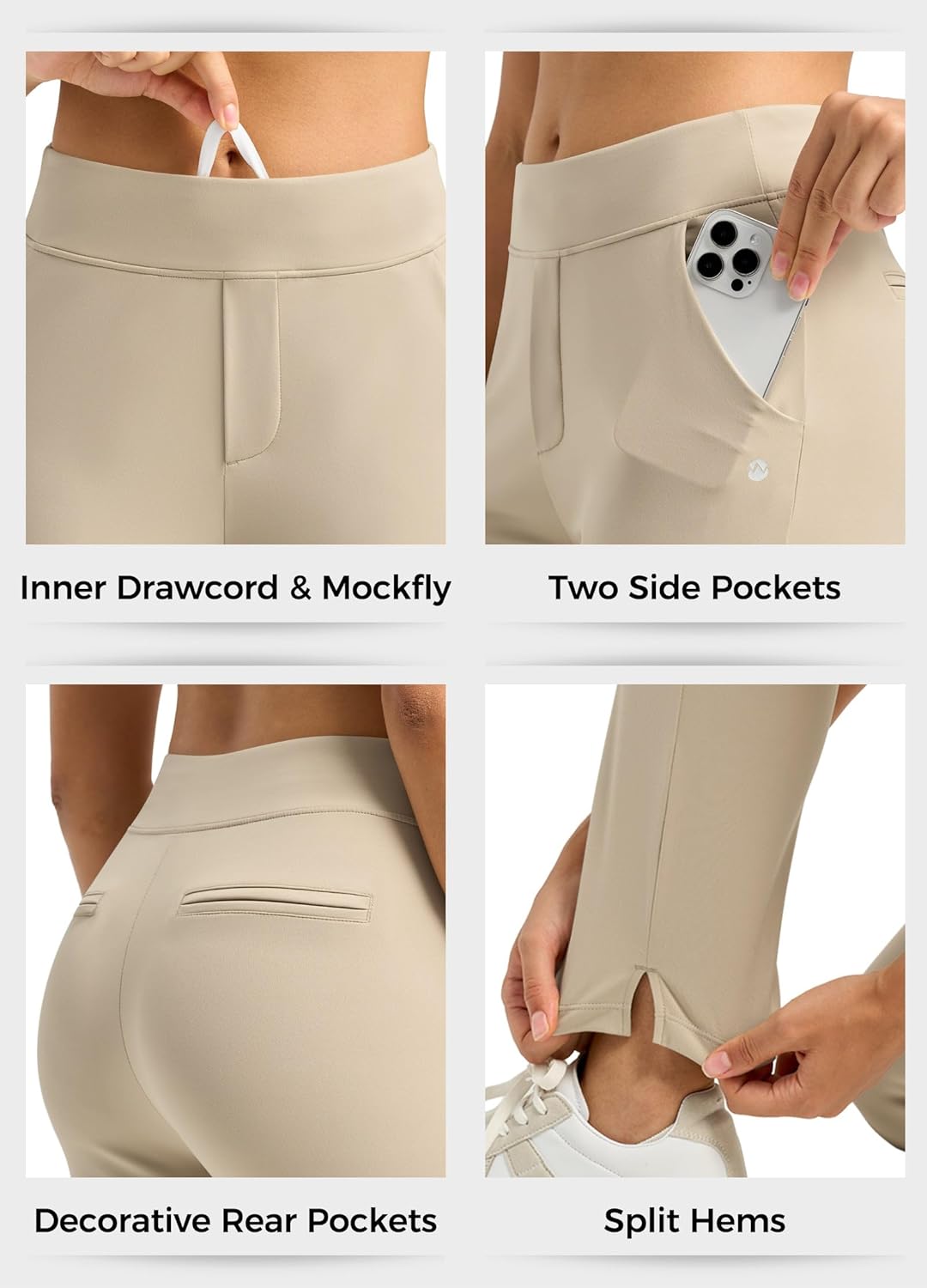 Willit Women's Golf Pants Ankle Travel Stretch Petite Pants for Casual Dress Work with 2 Pockets - Image 4