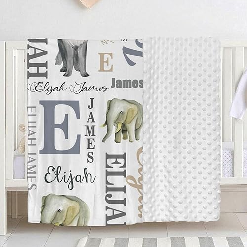 Miniatura 4 de Manta personalizada de Woodland para bebé, manta personalizada de doble capa de felpa de Minky con respaldo punteado, mantas para bebé recién