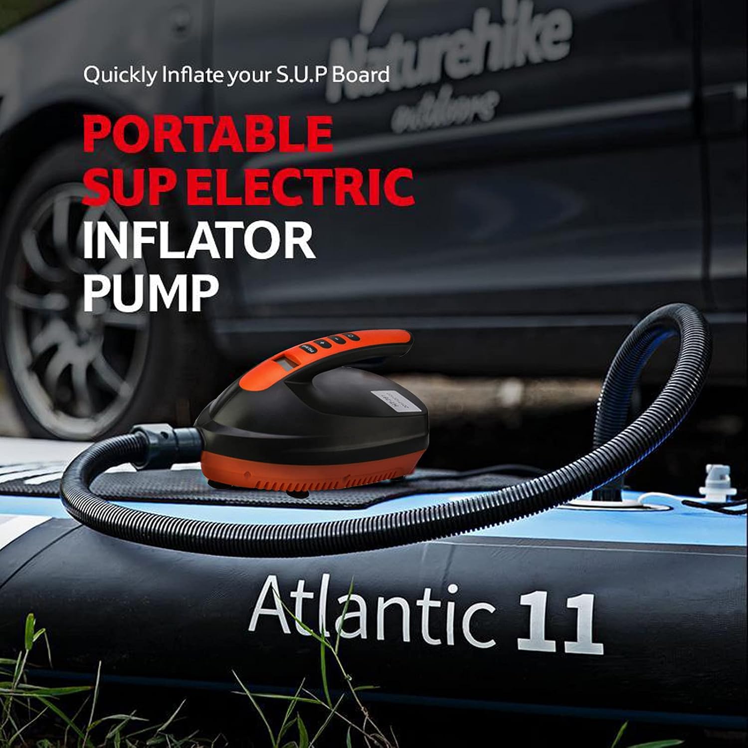 lenranda High-Pressure Paddle Board Pump, SUP Electric Pump Intelligent Dual Stage Inflation & Auto-Off Feature Paddleboard Pump Electric Portable, SUP Pump for Paddle Board,Tent,Boats,Pool
