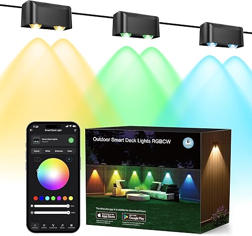 Miniatura 15 de Brizled Luces solares para valla al aire libre, paquete de 8 9 colores y 11 modos, blanco cálido/blanco frío/RGB que cambian de color, luces solares