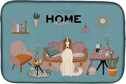 Miniatura 106 de Caroline's Treasures CK7824DDM - Tapete absorbente para secado de platos con diseño de bulldog inglés, rojo y blanco, para encimera de cocina, 14 x