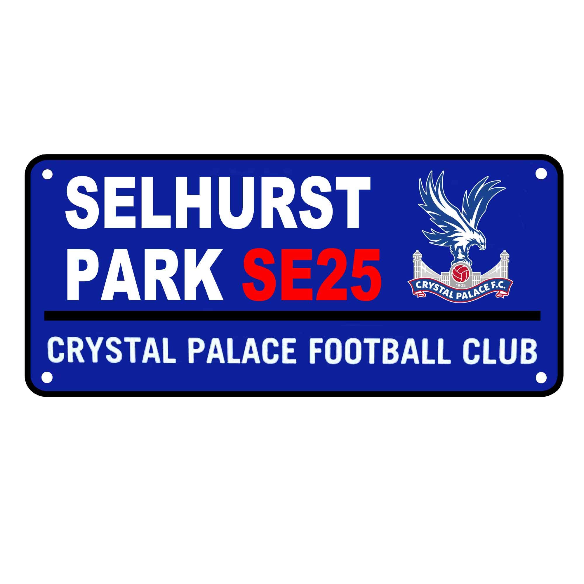 Crystal Palace Official Selhurst Park SE25 Metal Street Sign (40cm x 18cm)