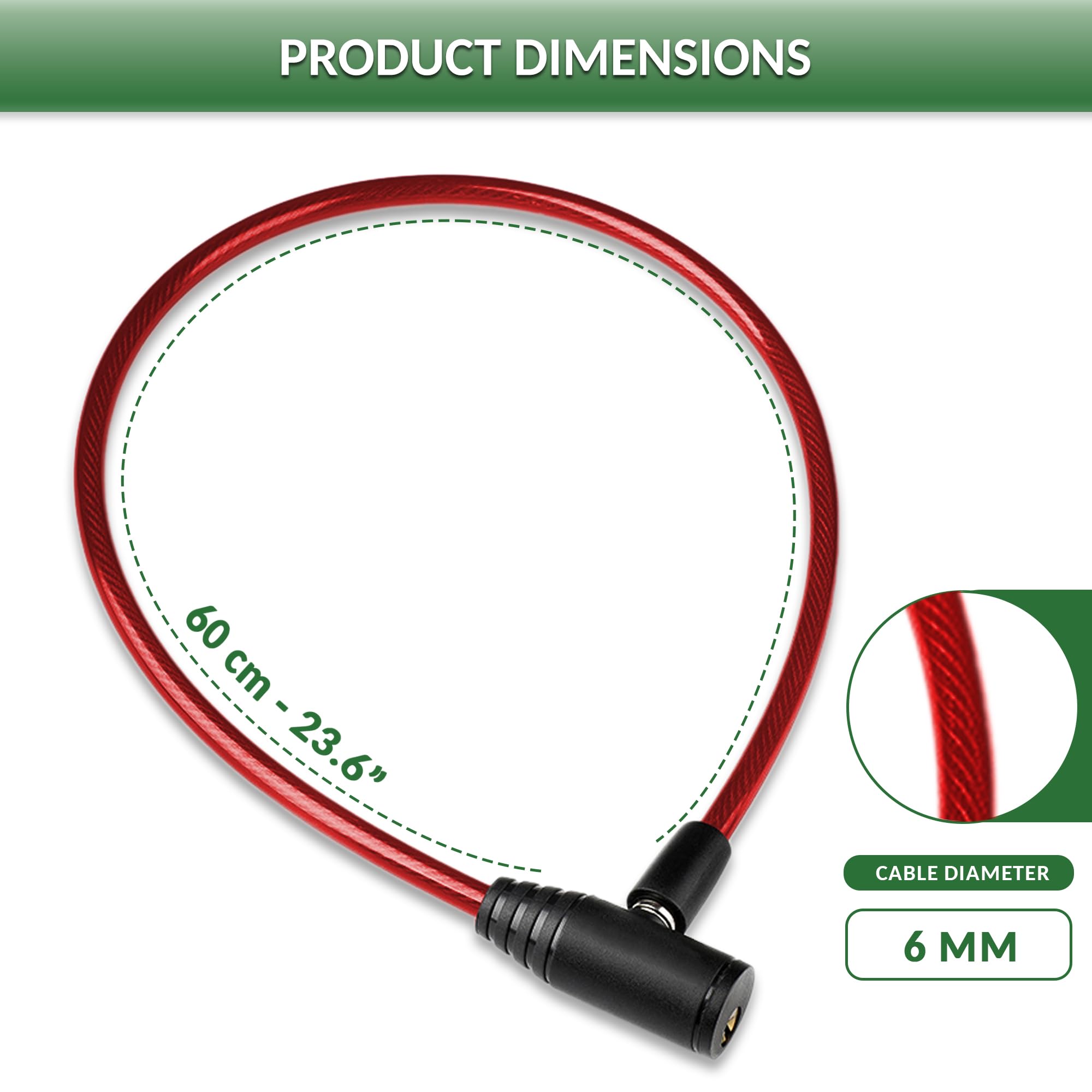 Antivol Master Lock 8630-F - Câble Acier 55cm X 6mm, Clé Incluse, Couleur Aléatoire
