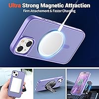 Vista 243 de SUPFINE - Funda magnética para iPhone 13 Pro Max (compatible con MagSafe), (protección contra caídas de grado militar de 10 pies), delgada, Negro