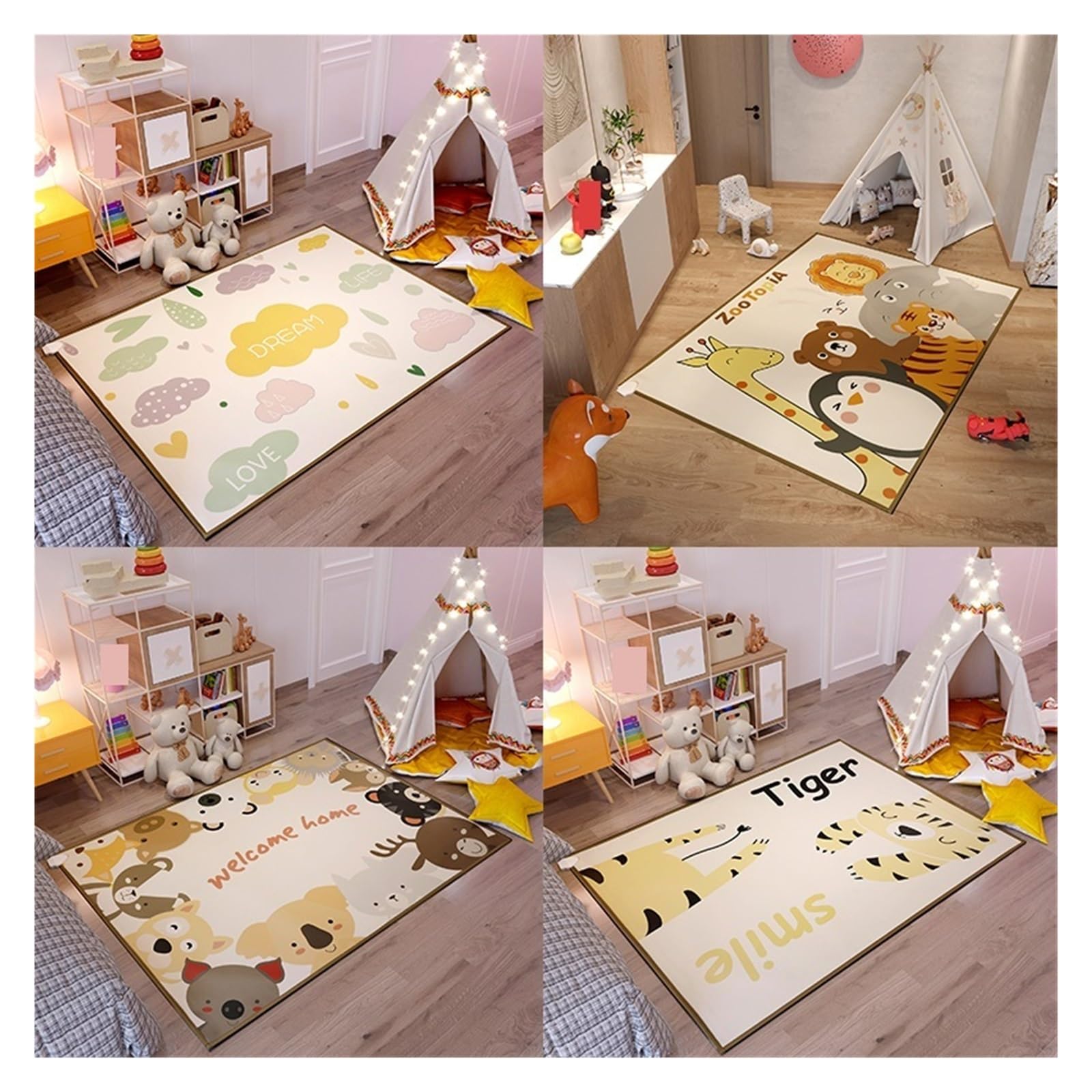 Tappetino Riscaldante For Pavimento In Cristallo Di Carbonio E Grafene, Tappeto Elettrico For Bambini, For Gattonare, For Soggiorno Casa Si Riscalda Rapidamente(Crazy Animals,200x150cm)