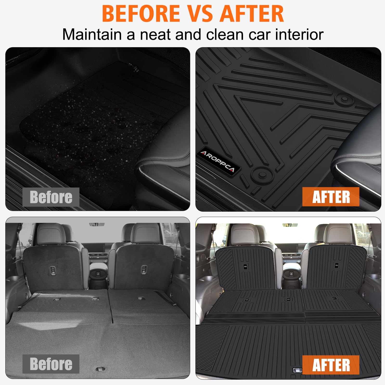 All Weather Car Floor Mats Cargo Liner with Backrest Mat for 2026 Palisade 7 Seater Only Fit Fuel — view 5