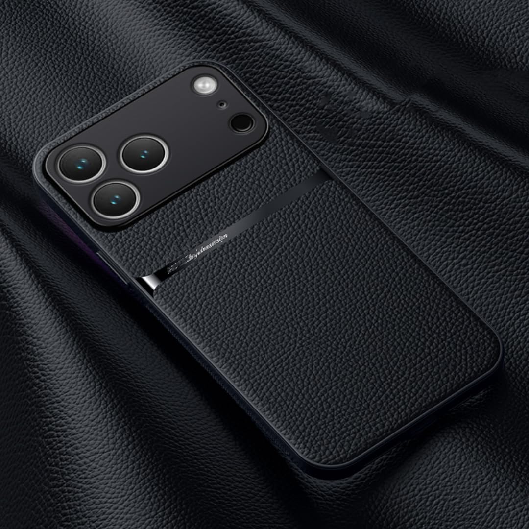Étui iPhone 15 Plus cuir mat noir contre les chutes et les rayures - 8