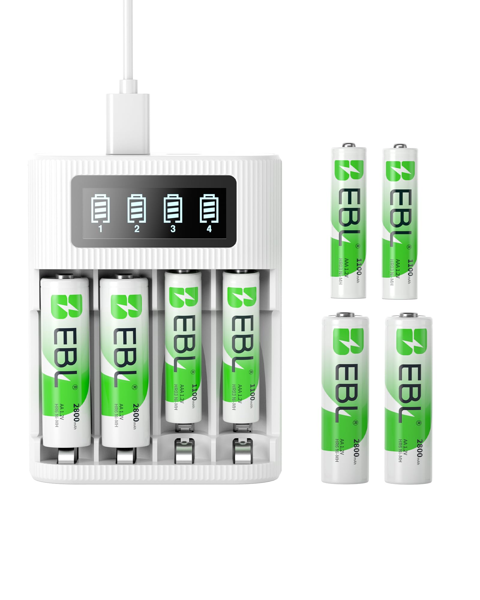 EBL 8-Pack LCD Charger