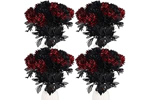 Halloween Burgundy Dahlia Artificial Flowers for Gothic Wedding and Home Decor