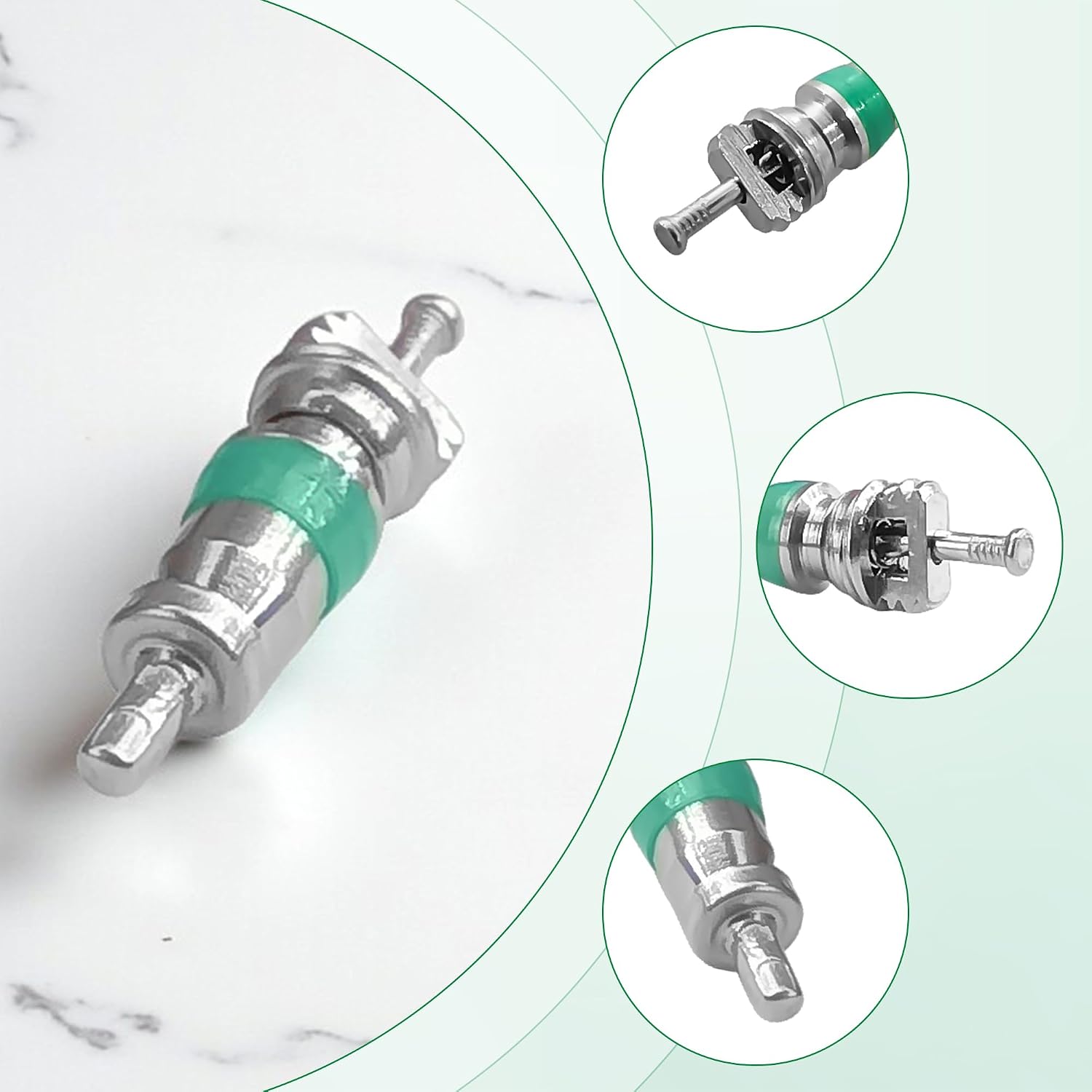 50PCS Car A/C Valve Core – R134a R12 series HVAC Refrigeration fit for Schrader Valve Service, Leakproof Air Conditioner Tire Stem Repair, Standard Style Automotive Accessory