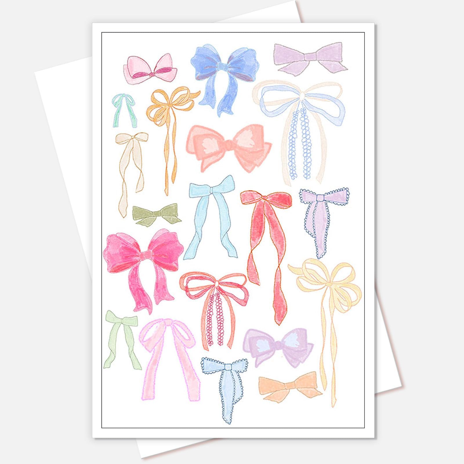 Oulores Preppy Bow Canvas Wall Art Fashion Cute Girly Poster Colorful Millennial Style Prints Painting Room Aesthetic Wall Decor for Living Room Girly Room Girls' apartment 12x16in Unframed