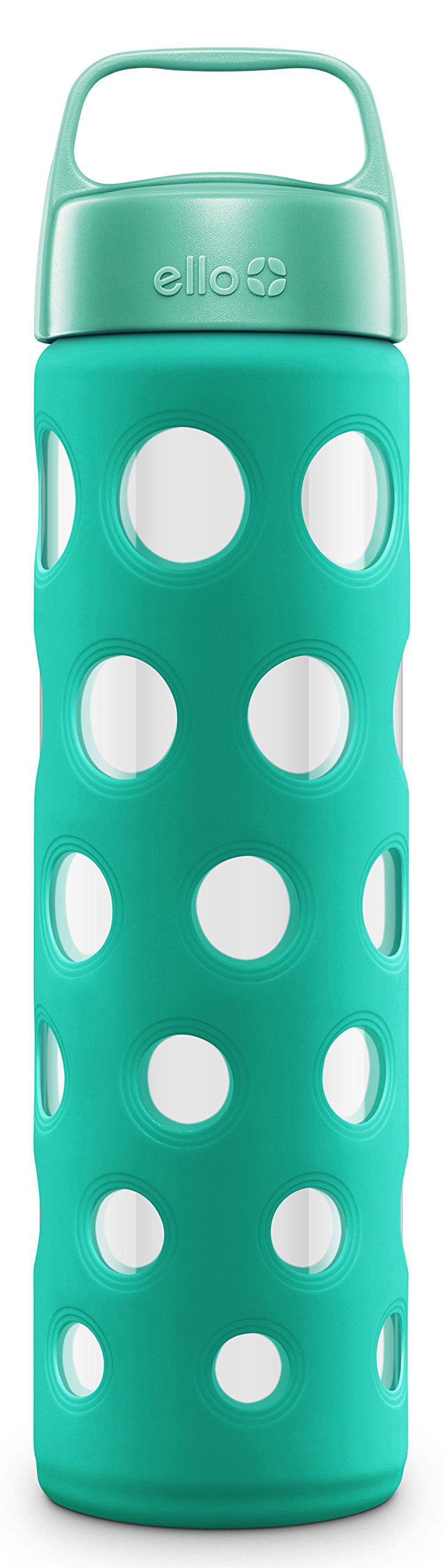 Ello Pure Glass Water Bottle。 Ello Syndicate Glass Water Bottle with One-Touch Flip Lid, Mint