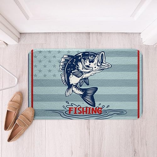 Miniatura 6 de Lake Paddle - Tapete antideslizante para baño, respaldo de látex, decoración rústica de cabaña junto al lago, tapete de forro polar absorbente de