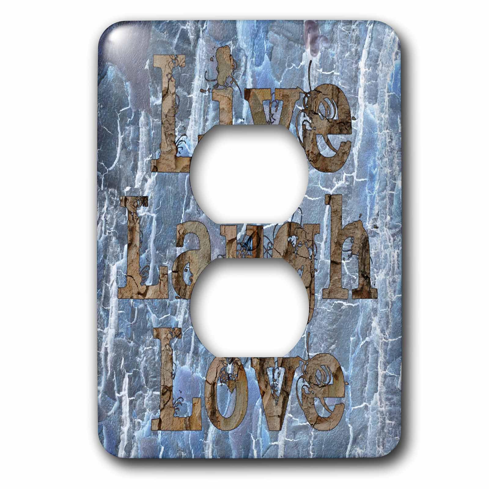 Live Laugh Love inspiración interruptor de la luz azul para un hogar feliz
