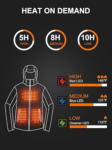 Miniatura 3 de SGKOW Chaquetas térmicas para mujer, chaqueta térmica para mujer con batería incluida, abrigo térmico para caza al aire libre, senderismo