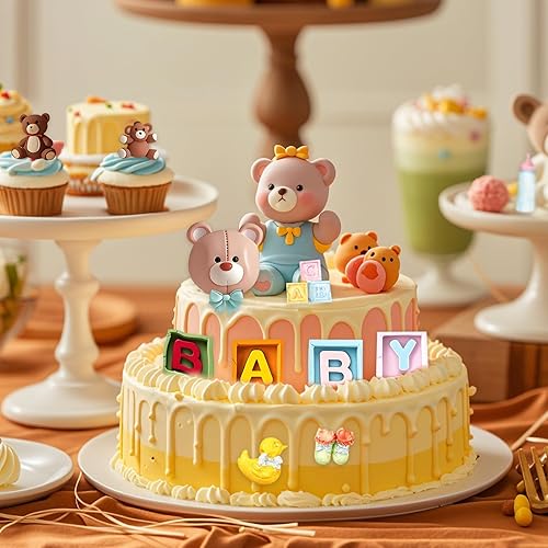 Miniatura 7 de Molde de silicona para fondant, 4 piezas de oso de peluche con letras de bebé para baby shower, decoración de cupcakes