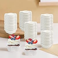 Vista 4 de YEXEXINM 1000 Pcs Square Cupcake Liners Disposable Craft White Baking Cups，Square Baking Cups for Baking，Pan Liners Paper Baking Cup for Cupcakes