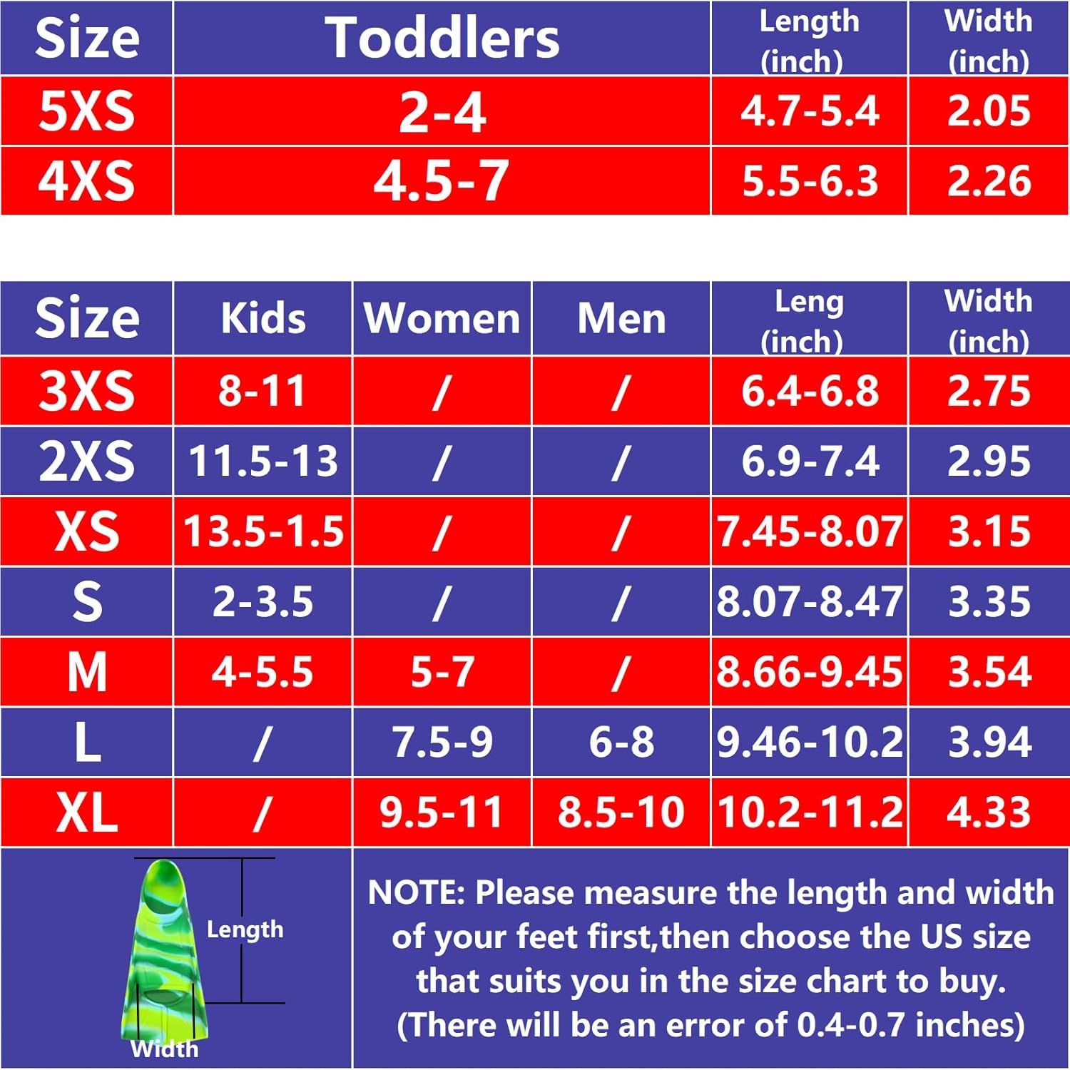 Fadgesy Swimming Training Fins,Comfortable Silicone Flippers for Swimming and Diving,Size Suitable Kids Girls Boys Adult - Image 4