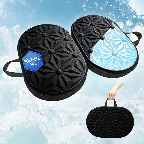 Cooling Gel Enhanced Memory Foam Seat Cushion, Desk Chair Seat Cushion, Office Chair Cushions, Foldable Portable, Back Sciatica Coccyx Tailbone Pain Relief, Driving Car Airplane Wheelchair Bleachers