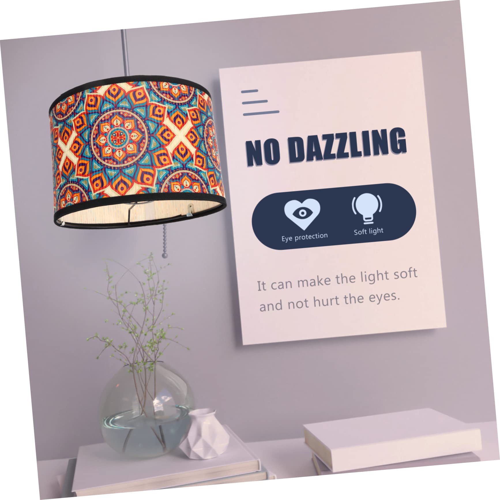 Veemoon Pantalla De Lámpara De Bambú De Lámpara Resistente y Fácil De Instalar Para Decoración
