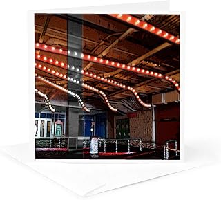 3dRose Greeting Card - The Entryway to the Chicago Pier all Lit up and Textured - Realistic