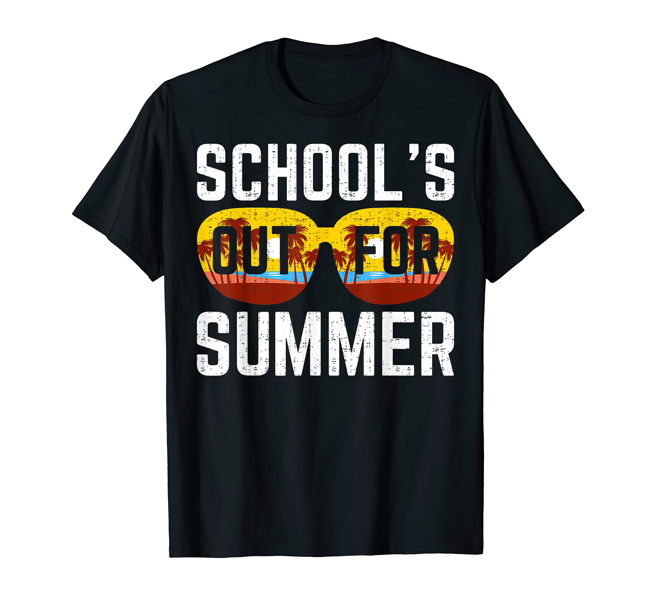 schools out for summer last day of school year teacher art T-Shirt, Black