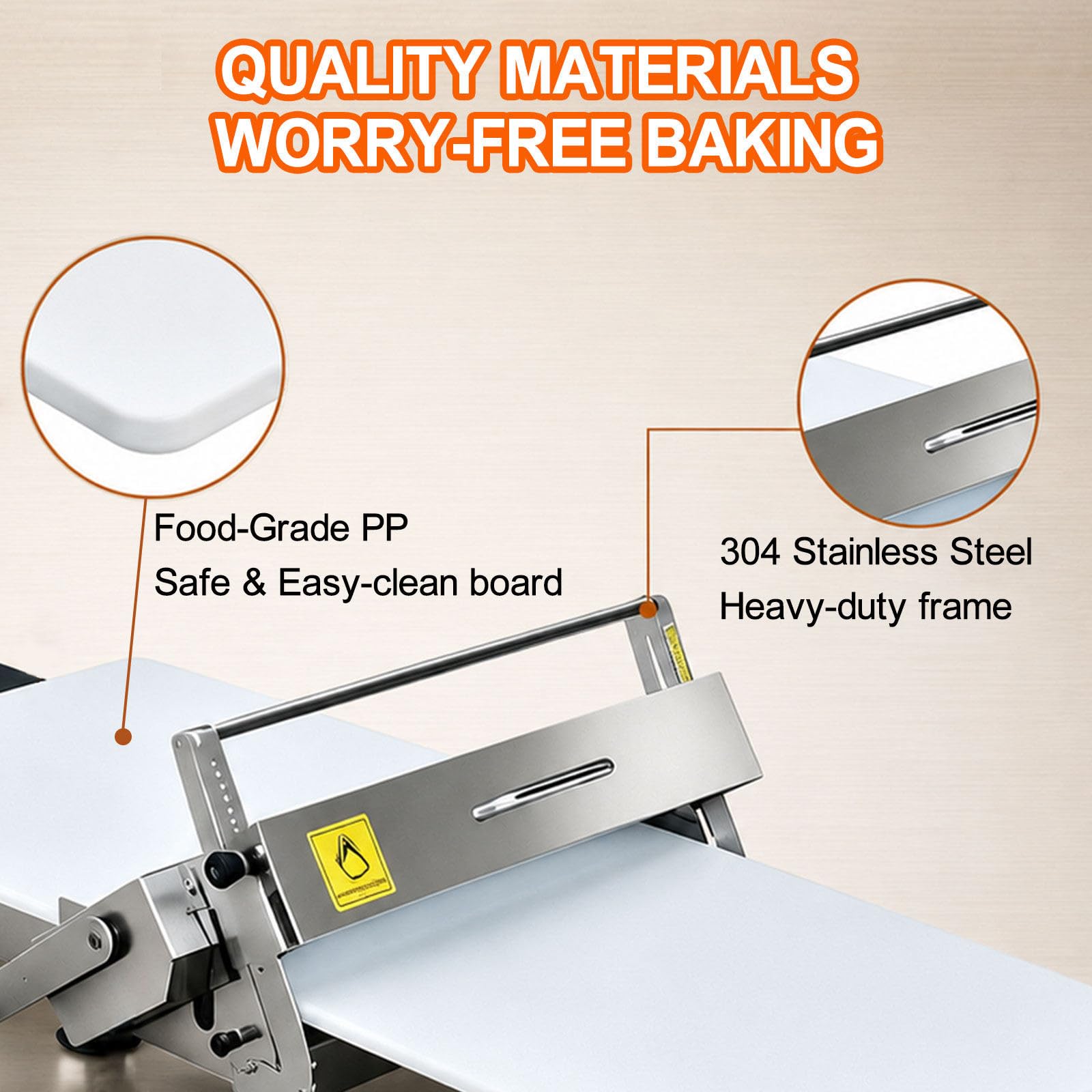 Stendetrice per Croissant e pasticcini – Macchina per impastare Pieghevole da banco in Acciaio Inox, Spessore Regolabile da 0 a 25 mm, per Uso Domestico e per Piccole panetterie 90x40cm