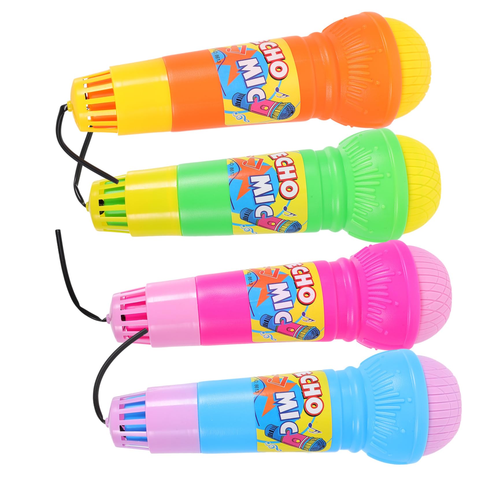 Garneck Children Echo Microphone 4pcs Lightweight Karaoke Microphones for Kids Play Props Colorful Echo Mic Props for Boys and Girls Parties and Sing-alongs