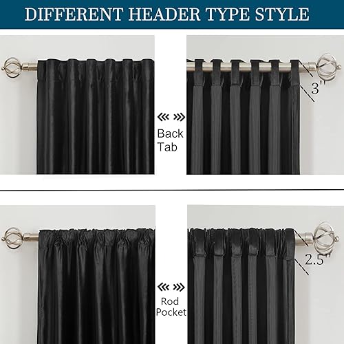 Vista 103 de PRIMROSE Juego de 2 paneles opacos de cortinas de terciopelo con trabillas traseras, 72 pulgadas largo, para la sala o dormitorio, decoran ventana