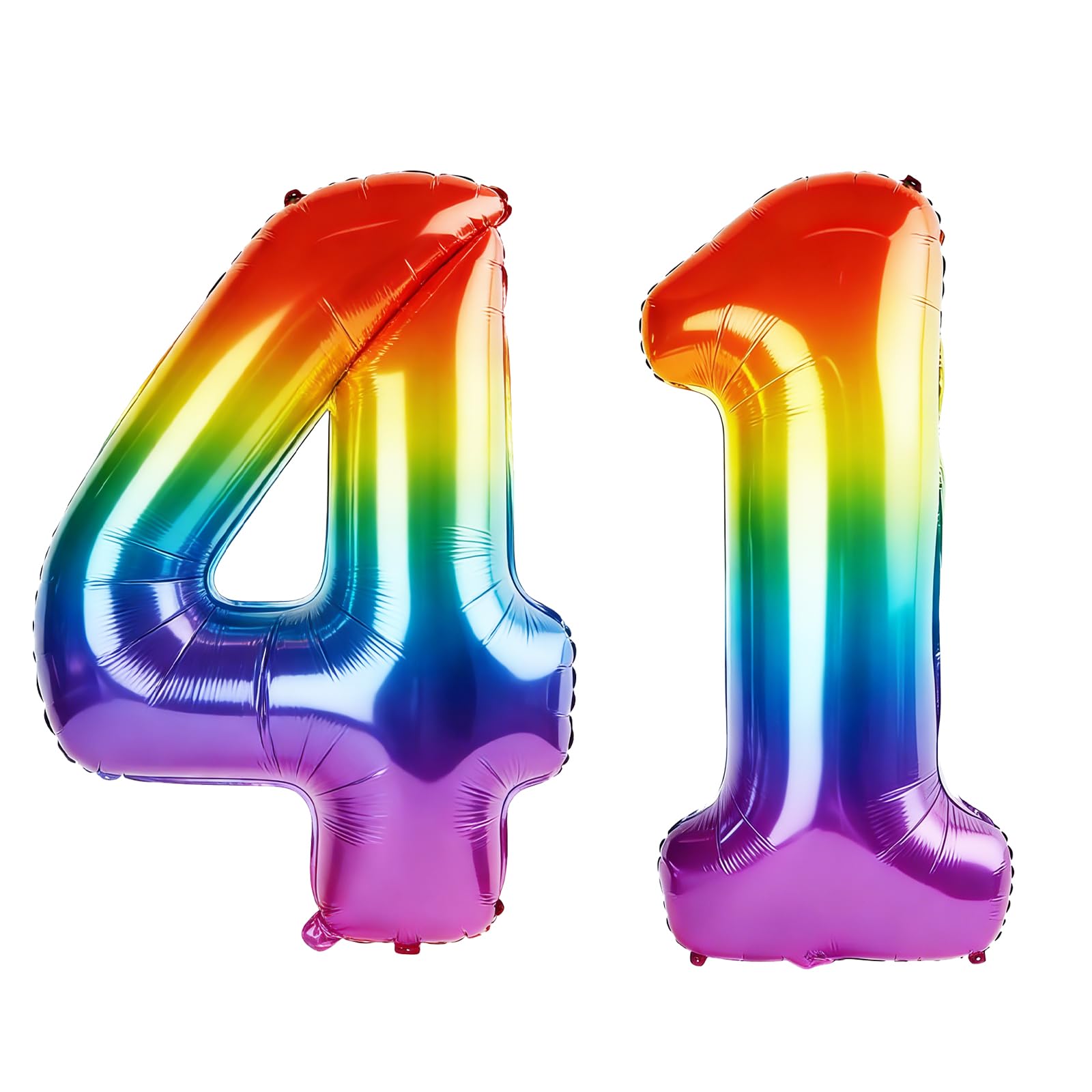 40 Inch Number 41 Balloons for 41st Birthday Party Decorations,0-100 Rainbow Large No.41 Digital Balloons for Women Men and Her Him, Helium Foil Number Balloons for Wedding Anniversary — image 1
