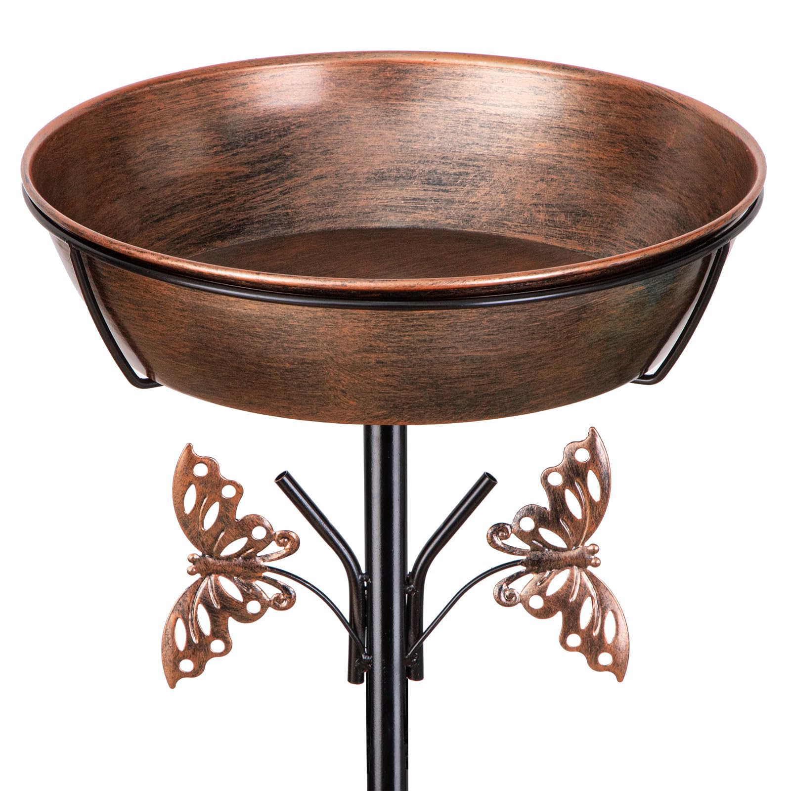 HoLarXuQ 40-Inch Metal Bird Bath – Copper