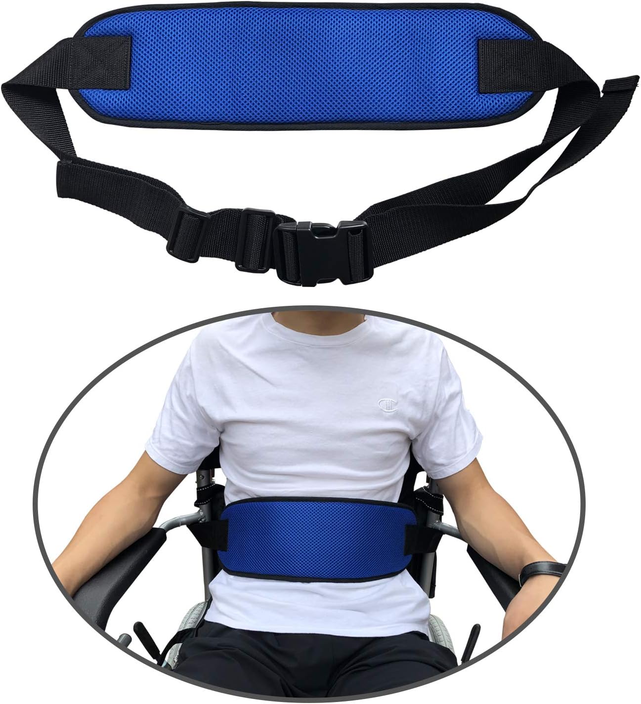 Wheelchair Seat Belt Adjustable Medical Wheelchair Safety Harness for Patient Caring, Cushion Harness Straps with Easy Release Buckle : Health & Household