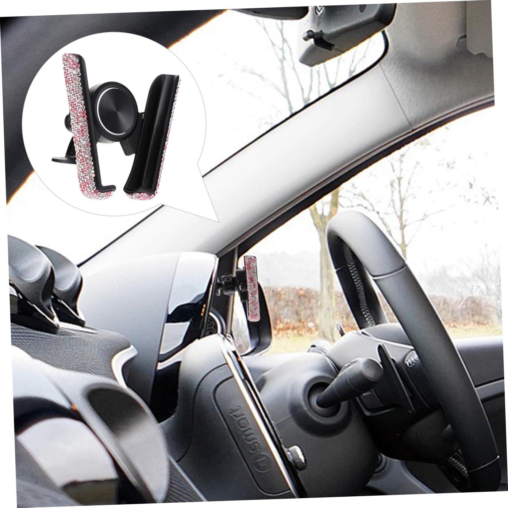 OSALADI 3pezzi Supporto Per Telefono Da Auto Con Strass Porta Smartphone Per Ventilazione Compatibile Con Telefono Da Design Elegante e Funzionale Facile Accesso Alla Porta Di Ricarica