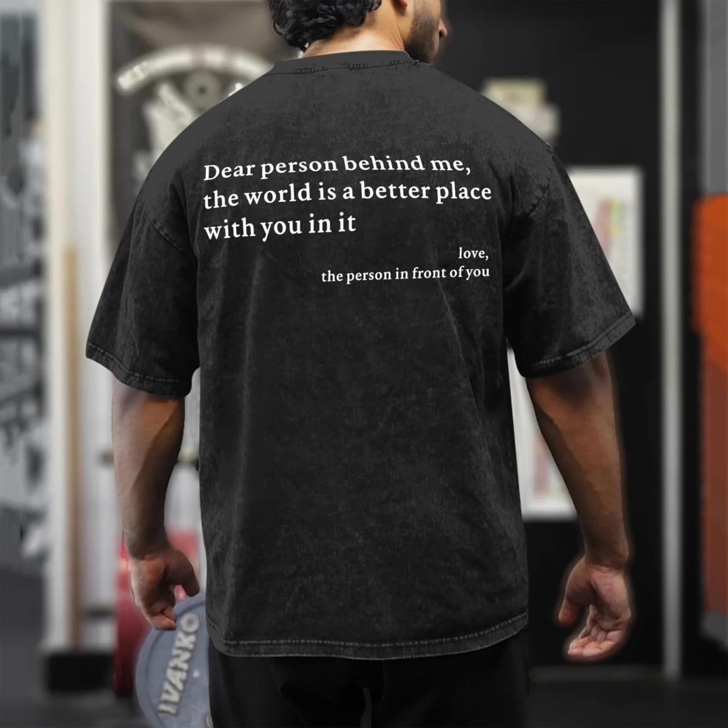 Dear Person Behind Me Shirt You are Enough Tshirts for Men Oversized Inspirational Positive Tees Vintage Graphic Tops - Image 5