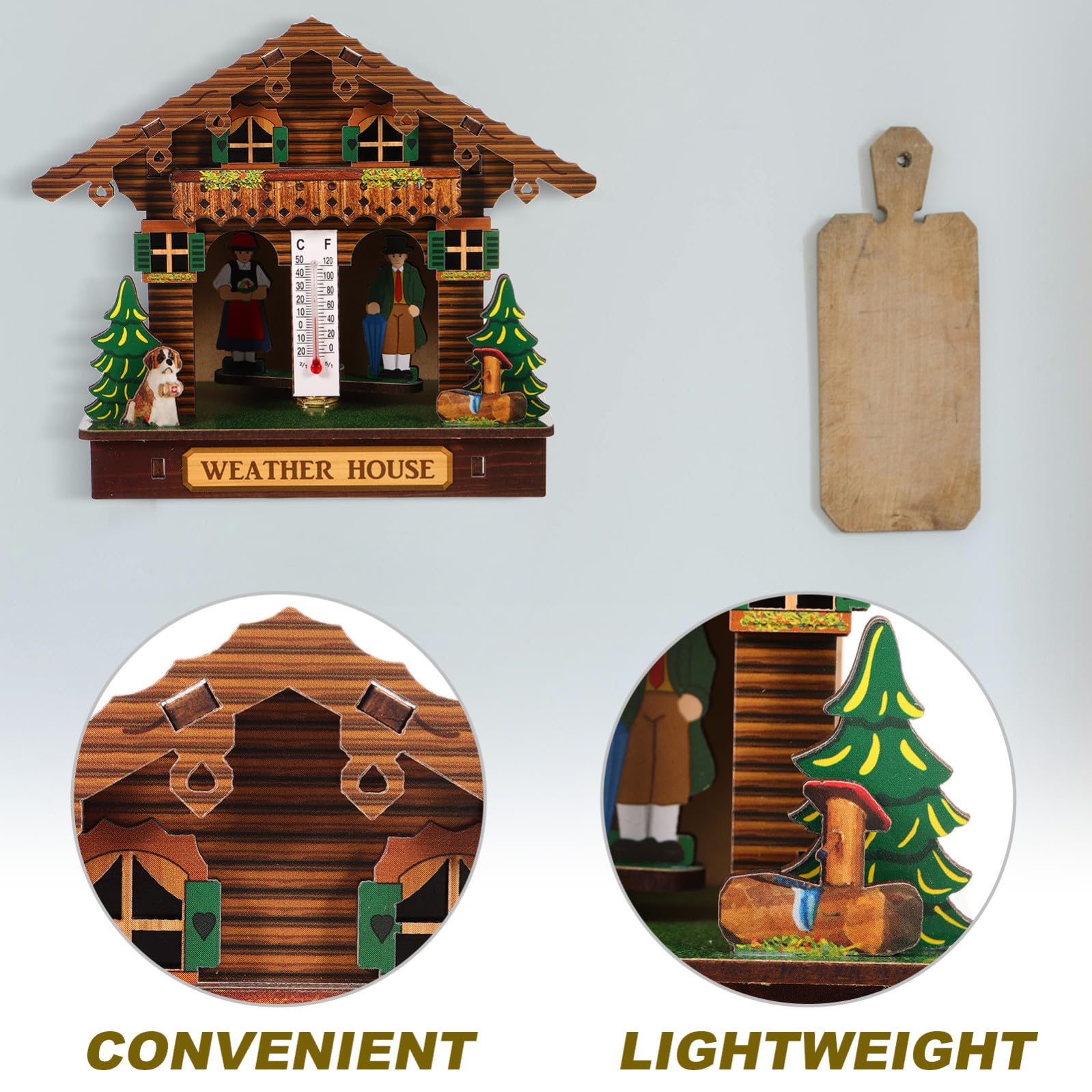 Barometro Termometro da Parete in Legno per Uso Interno ed Esterno con Igrometro Preciso Design Elegante per Casa e Spazi Sauna